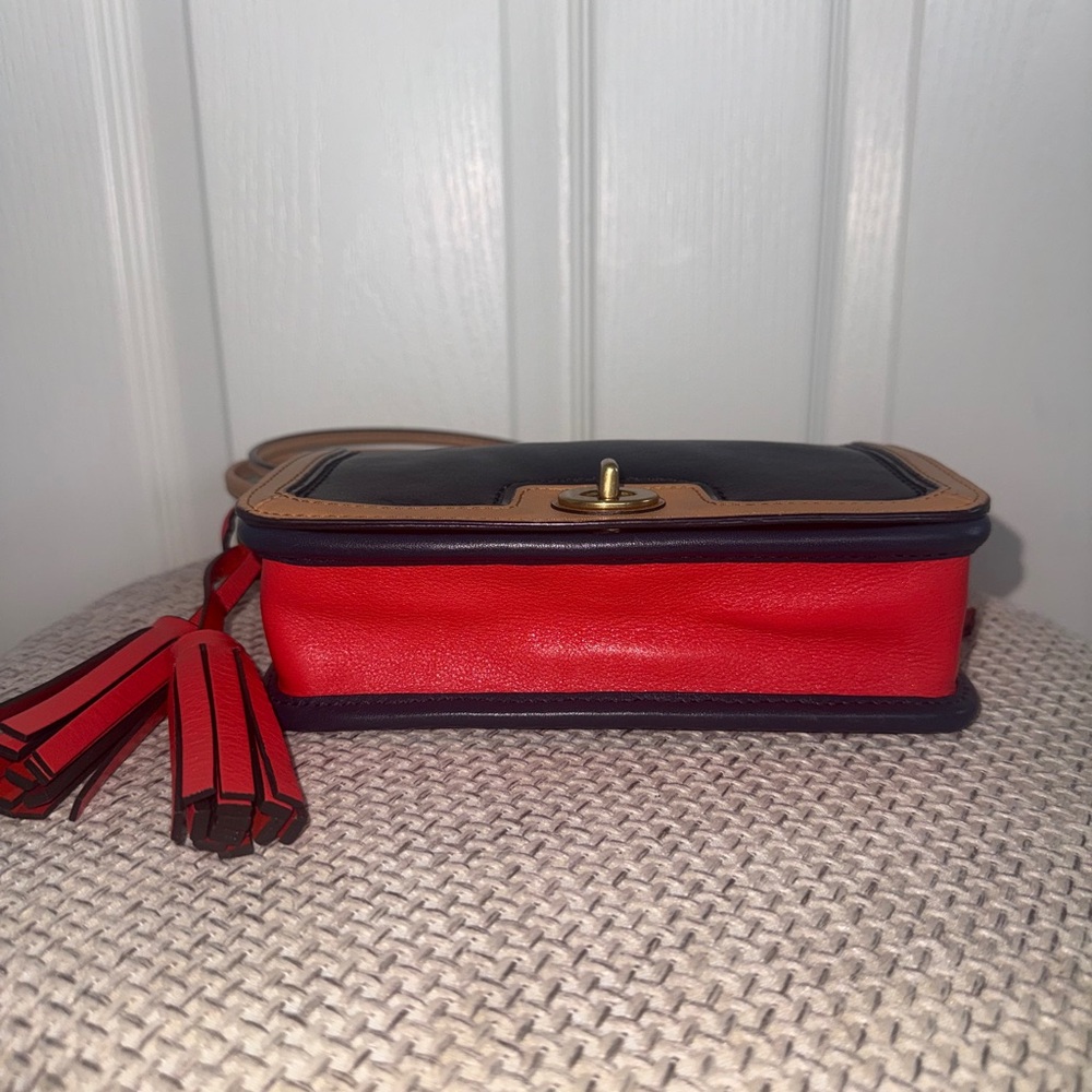 COACH LEGACY COLOR BLOCK TASSLE LEATHER CROSSBODY BAG EUC #19898 - Picture 12 of 14
